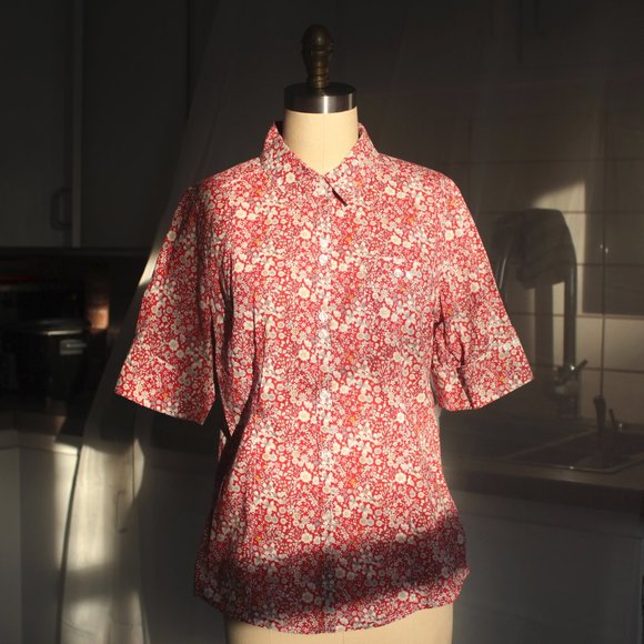 Liberty-print 100% cotton french button down shirt - Picture 2 of 8